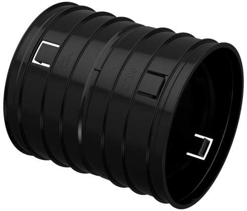 Муфта соединительная для двустенных труб IEK Д=200 черный фото Муфта соединительная для двустенных труб IEK Д=200 черный картинка